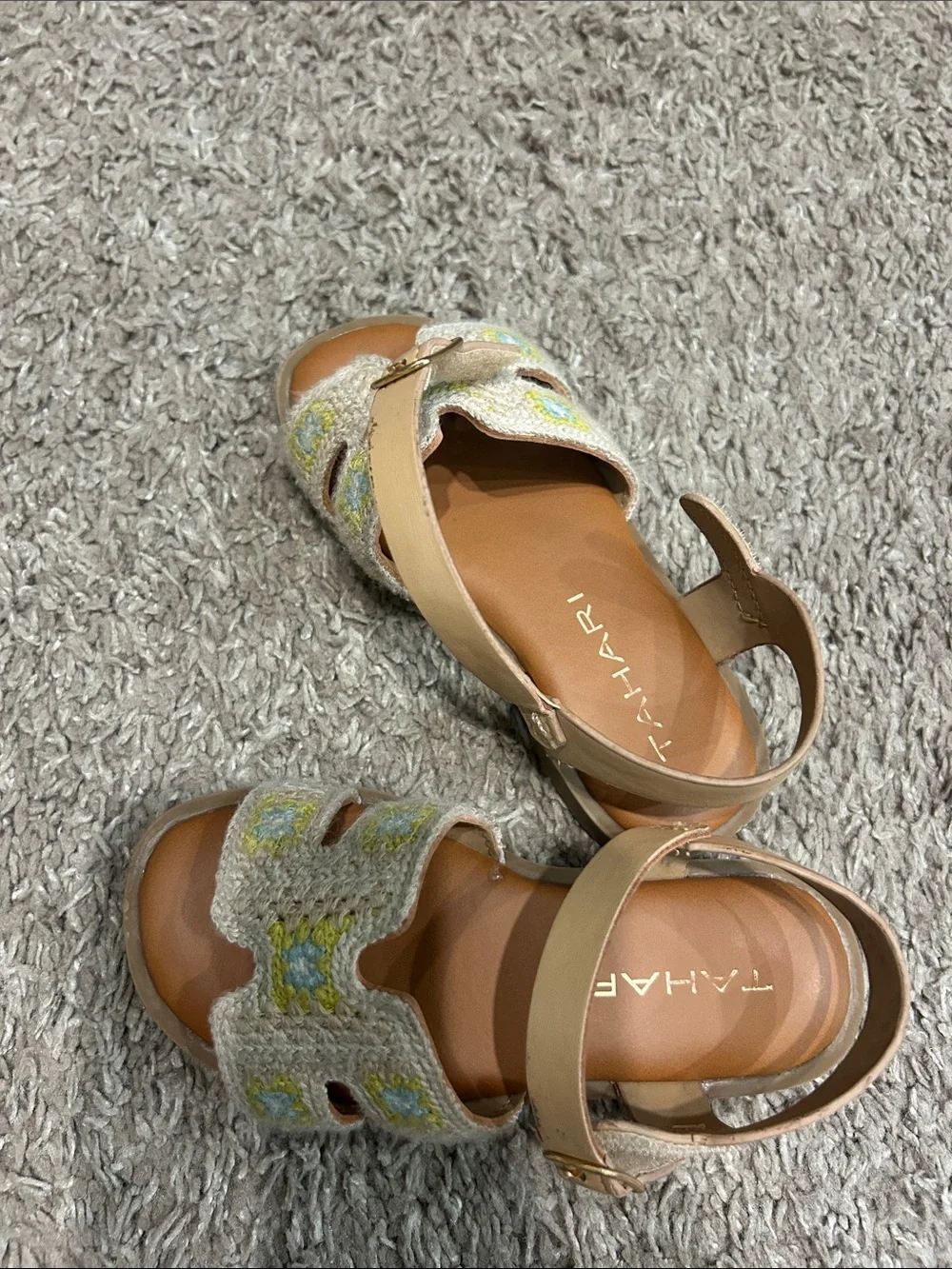 Toms Pink Slip-On Sneakers with Beaded Tan Sandals - Kids Set